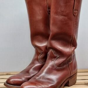 Vintage Levi's Mens Orange Tag | Brown | Leather Cowboy Boots Size 8.5D